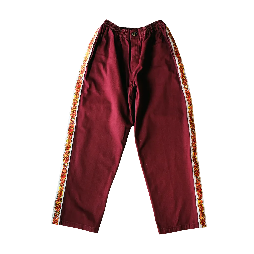 [UNISEX] CHE CHO LE TATOOER X LOCO MOSQUITO BURGUNDY TROUSERS
