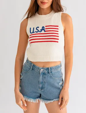 USA Stitched Knit Top