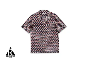 Valentino Scale Logo Vacation Button Down Shirt "Navy/Red/White"