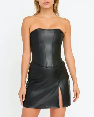 Vegan Eco Leather Bustier Top