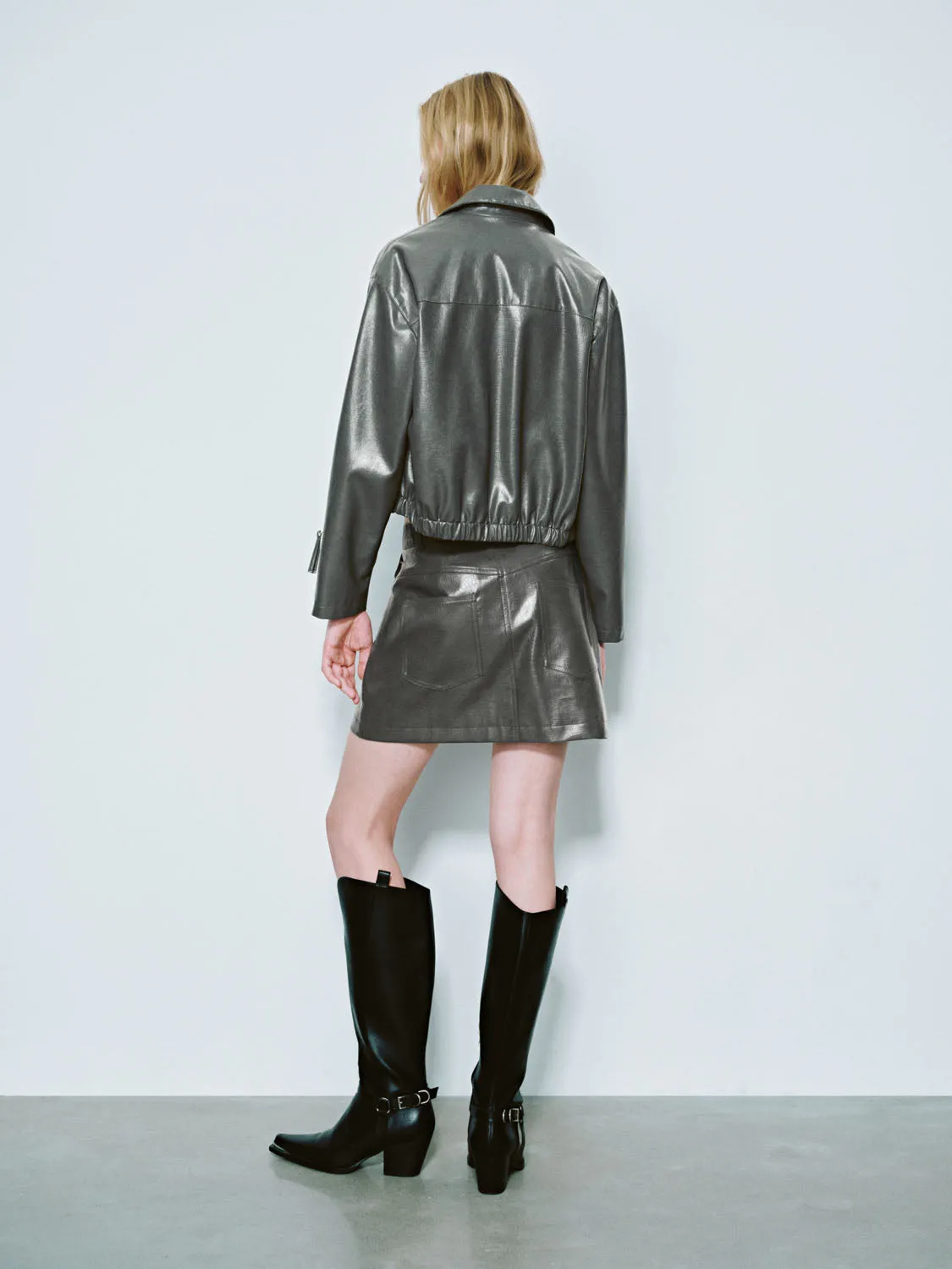 Vegan Leather Straight Skirts