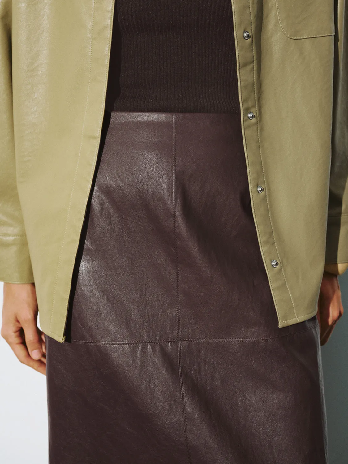 Vegan Leather Straight Skirts