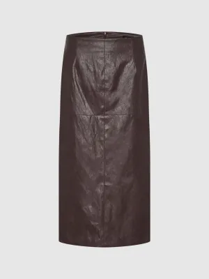 Vegan Leather Straight Skirts