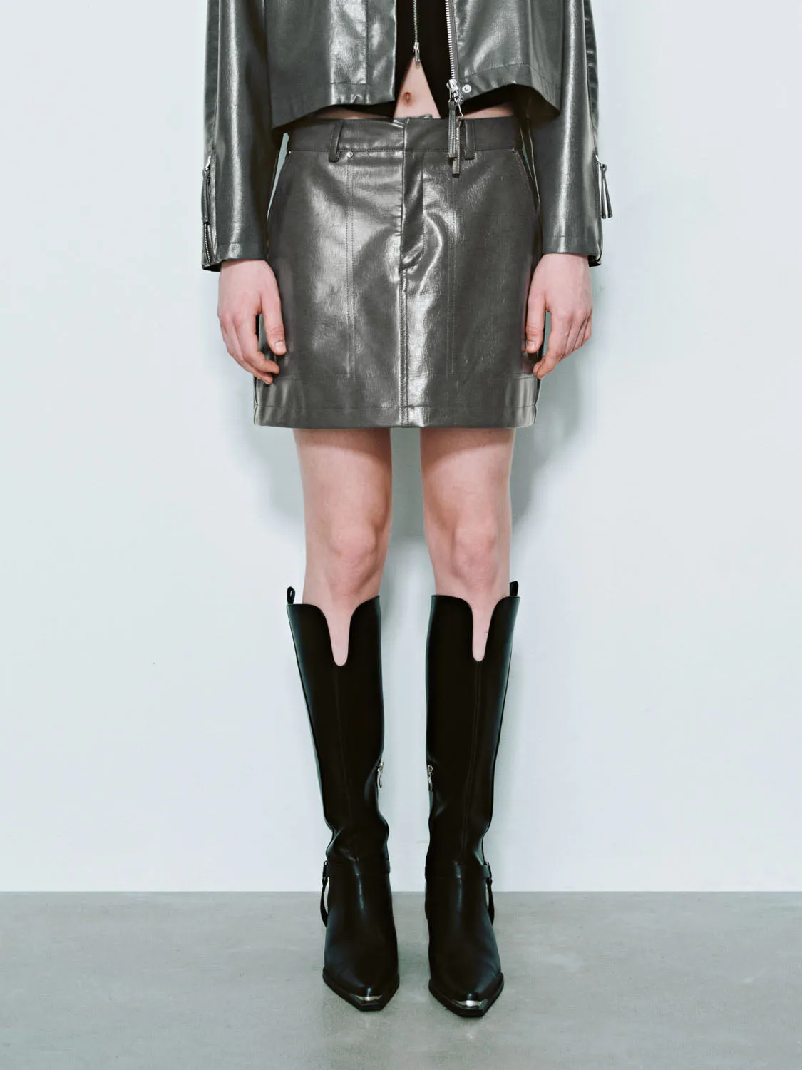 Vegan Leather Straight Skirts