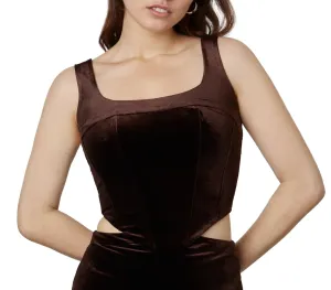 Velvet Corset Crop Top