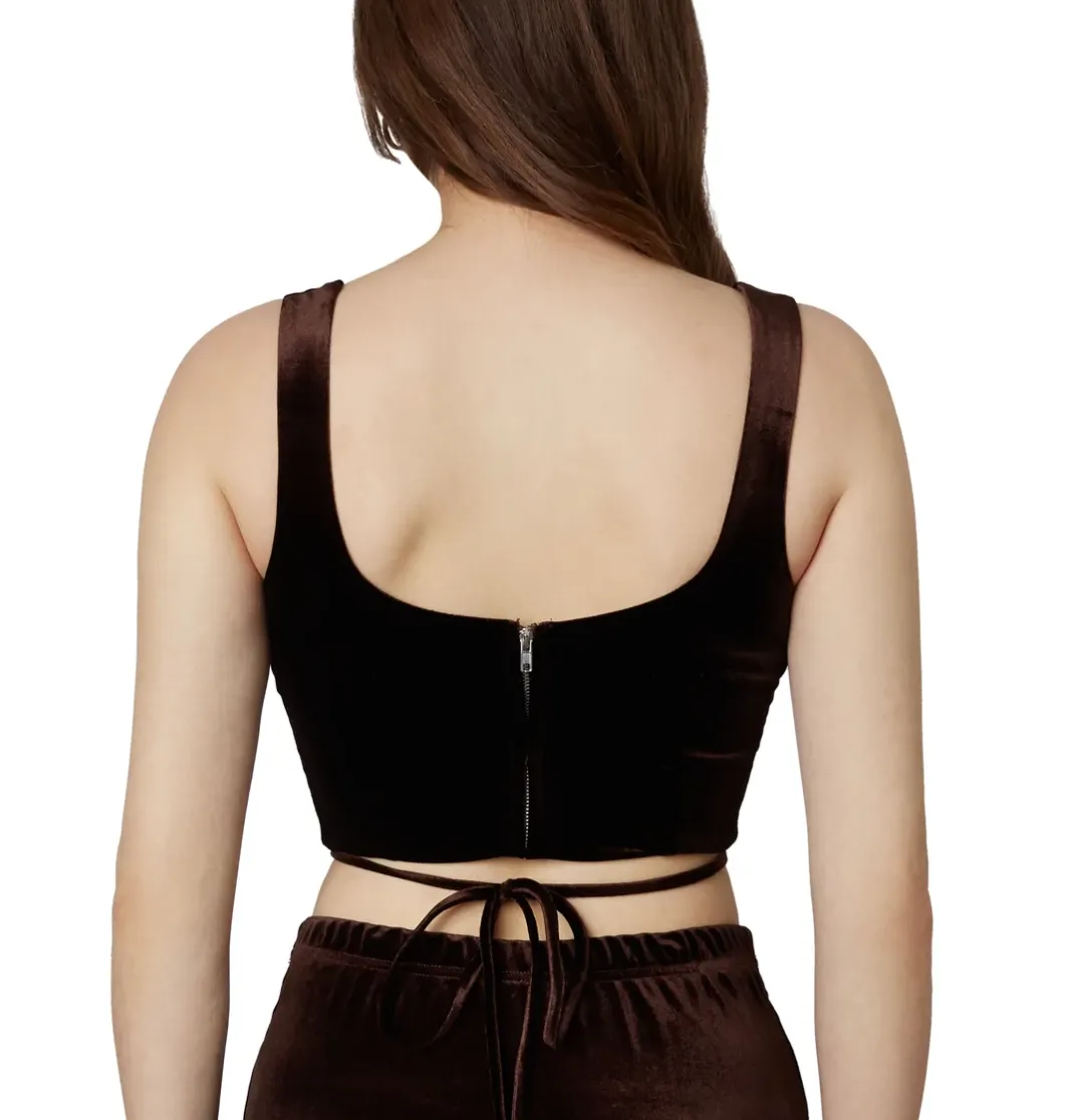 Velvet Corset Crop Top