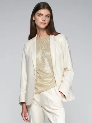 Vilagallo Cream!Gold Shimmer Single Breasted Blazer