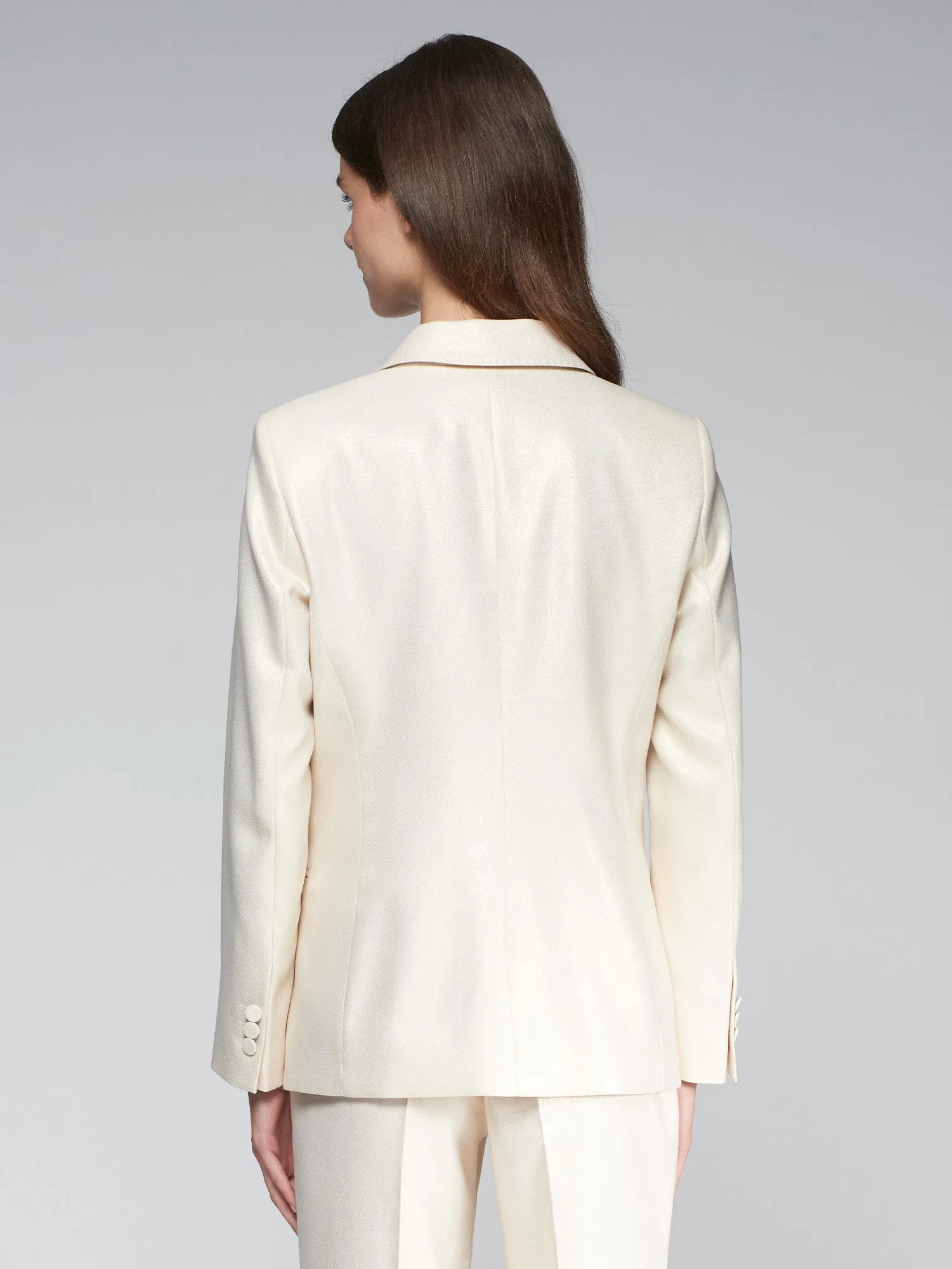 Vilagallo Cream!Gold Shimmer Single Breasted Blazer