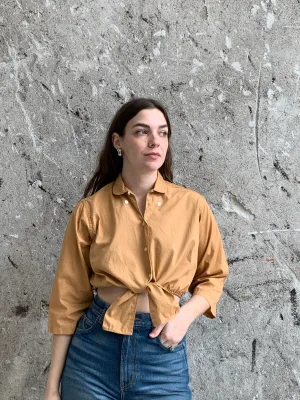 vintage crop button down shirt