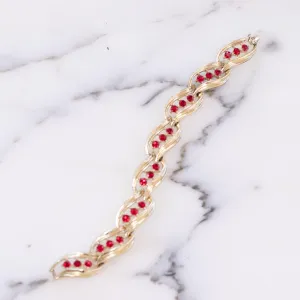 Vintage Lisner Red Rhinestone Bracelet