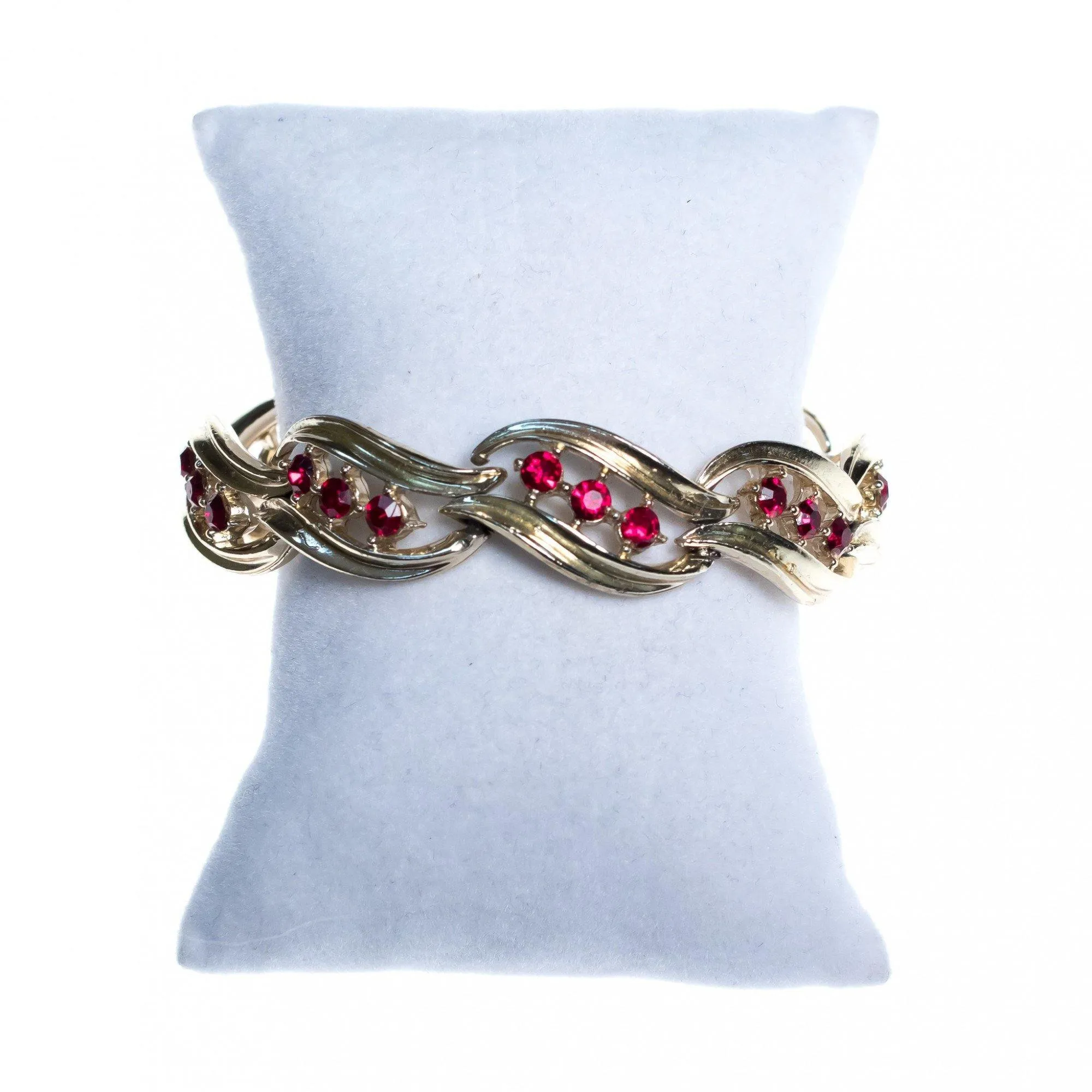 Vintage Lisner Red Rhinestone Bracelet