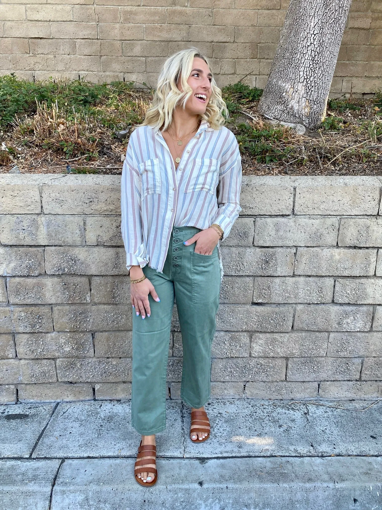 Walk The Line Button Down Top