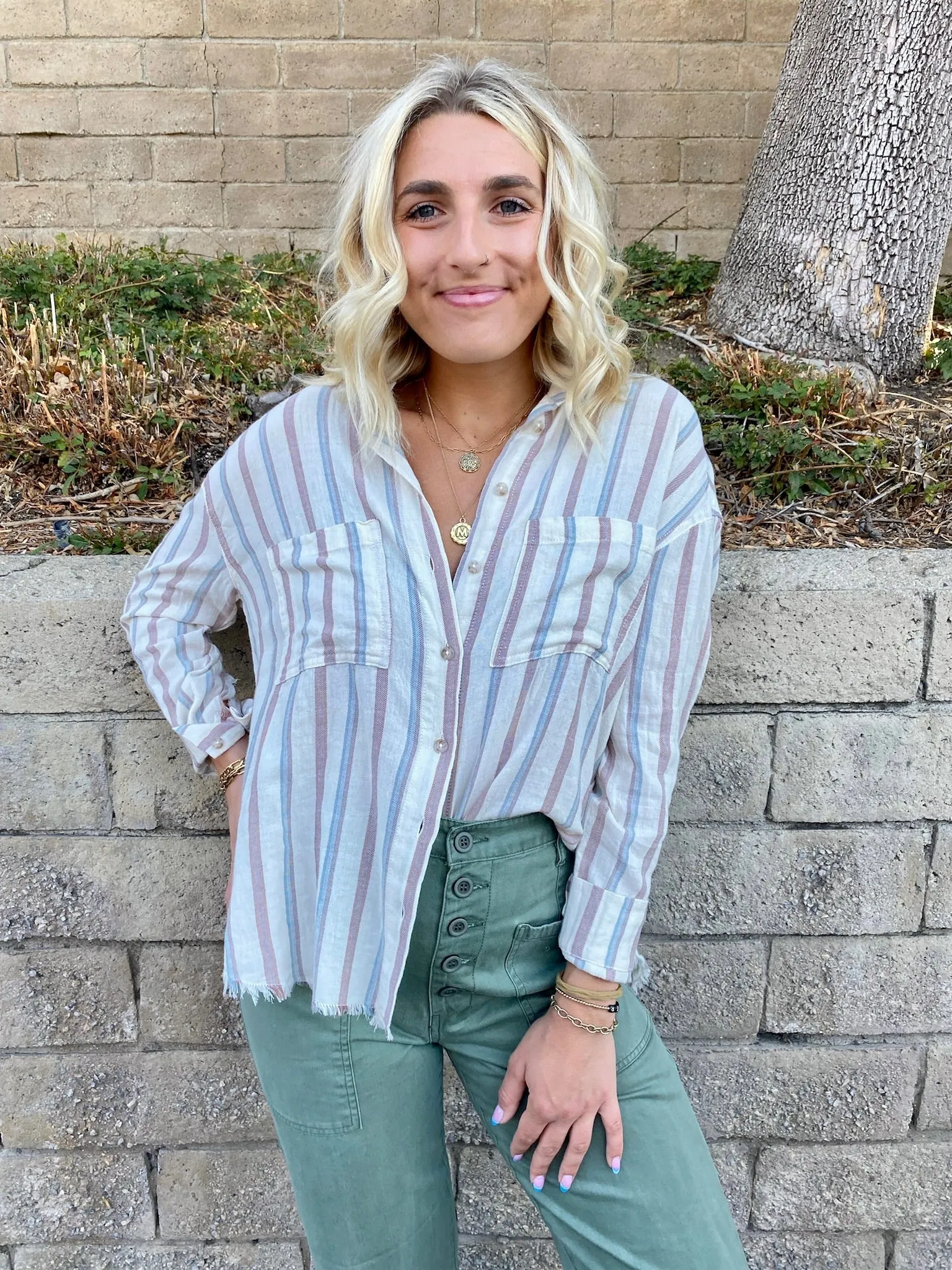 Walk The Line Button Down Top