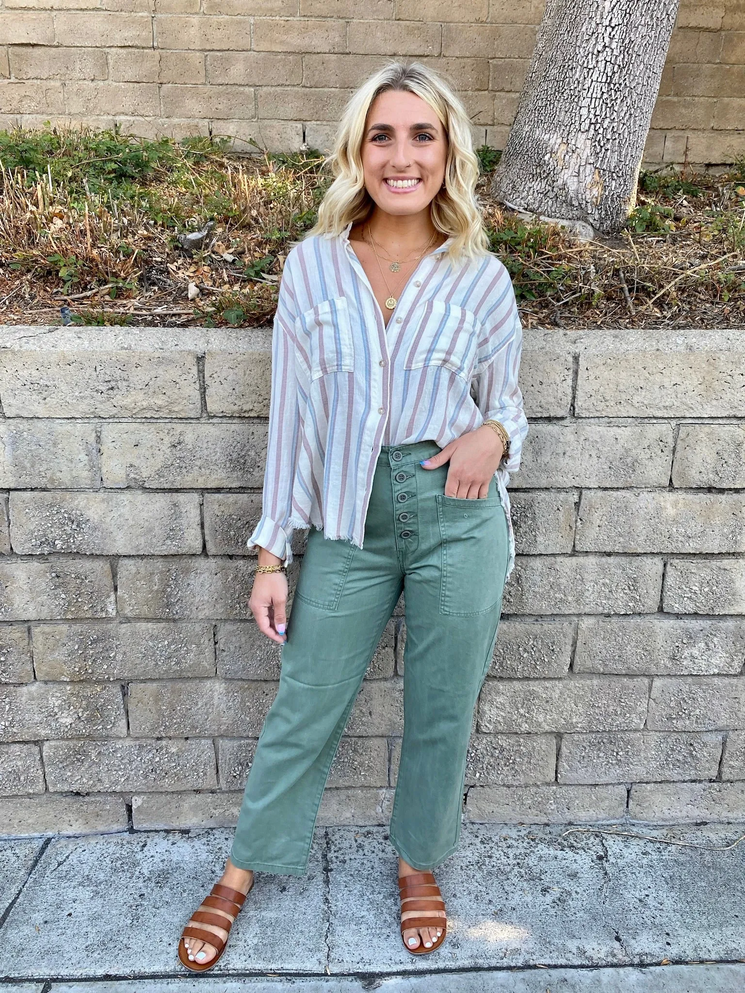 Walk The Line Button Down Top