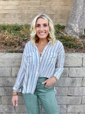 Walk The Line Button Down Top
