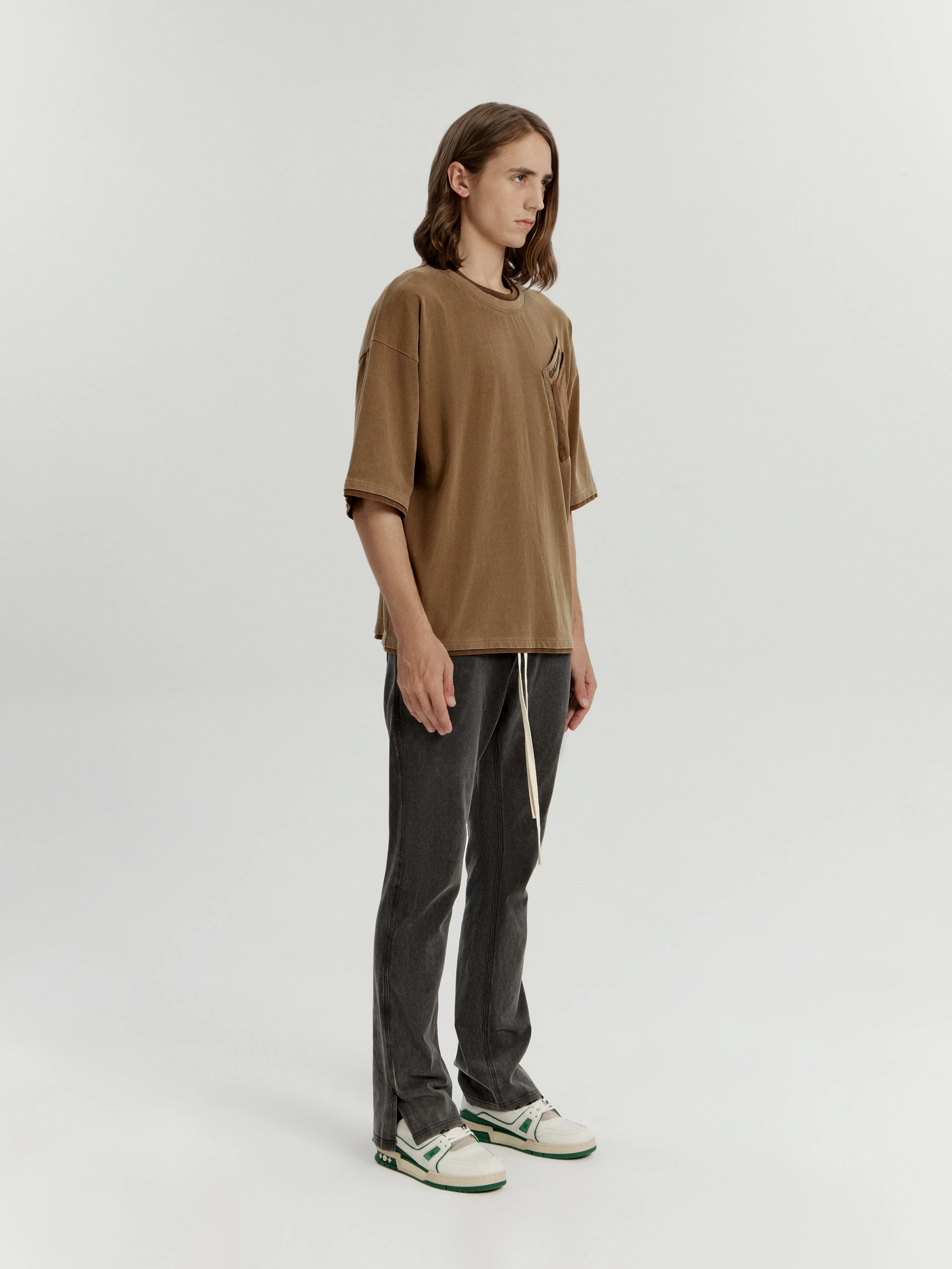 Washed Slit Drawstring Pant