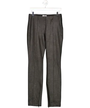 Weekday Black Delia Faux Suede Coated Trousers UK 8