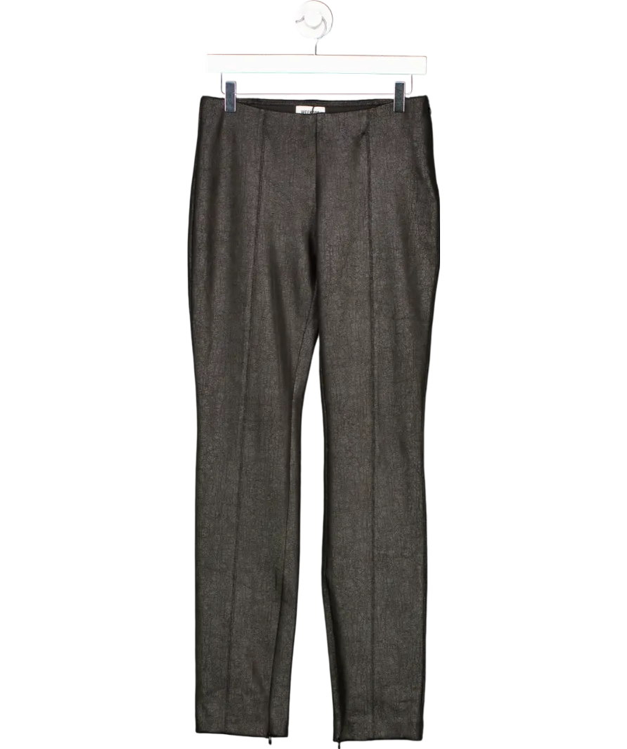 Weekday Black Delia Faux Suede Coated Trousers UK 8