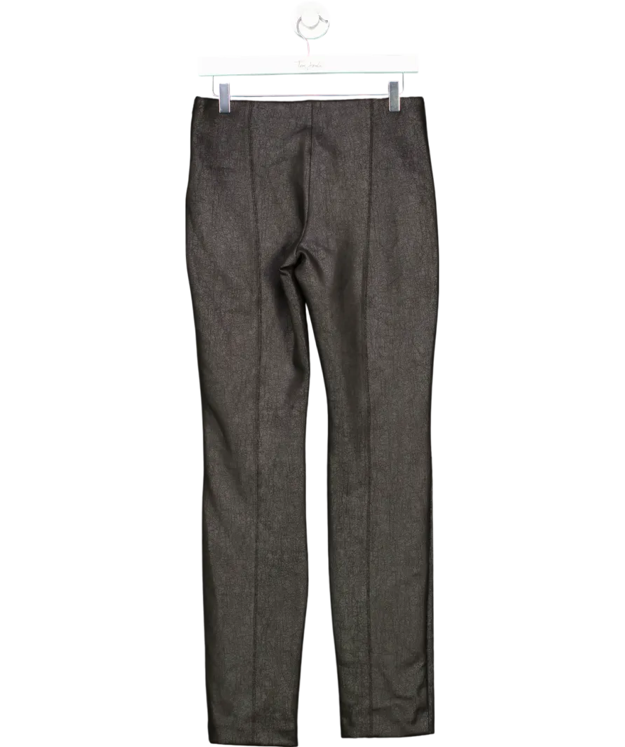 Weekday Black Delia Faux Suede Coated Trousers UK 8