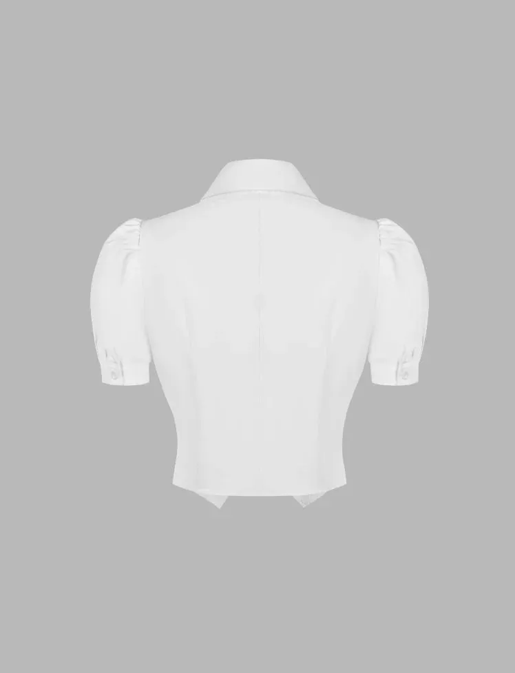 White Shirt Tops with Tie