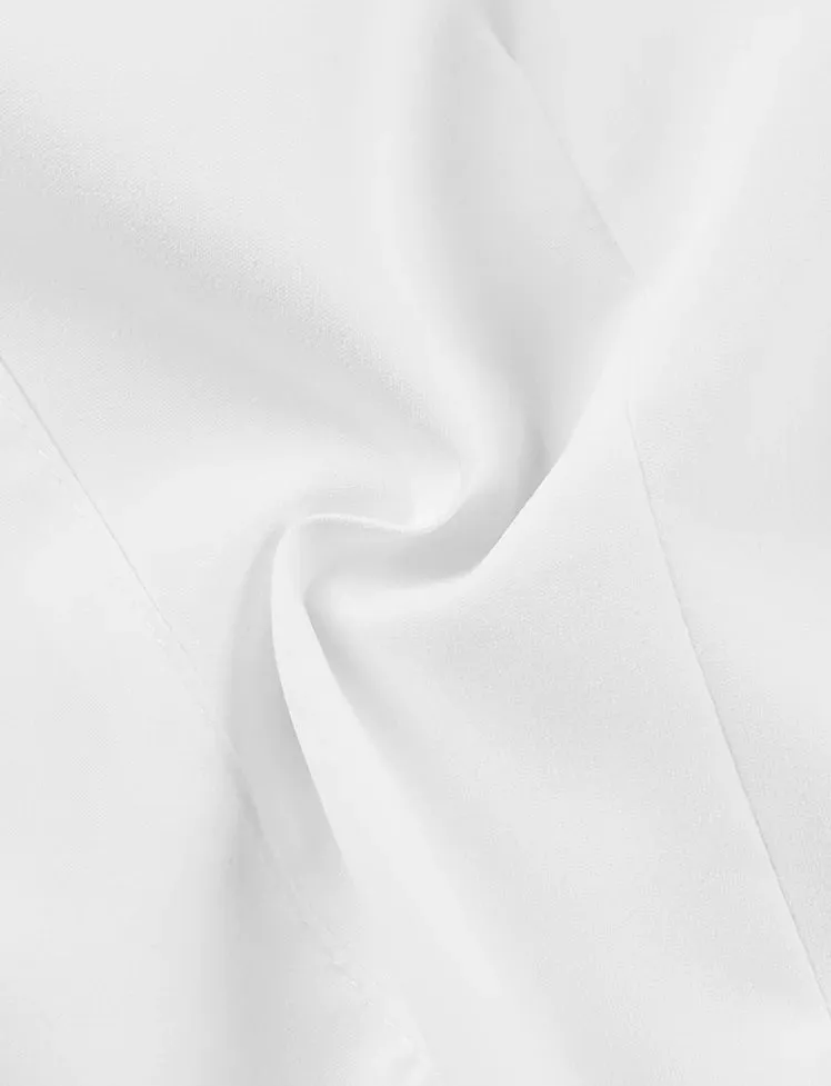 White Shirt Tops with Tie