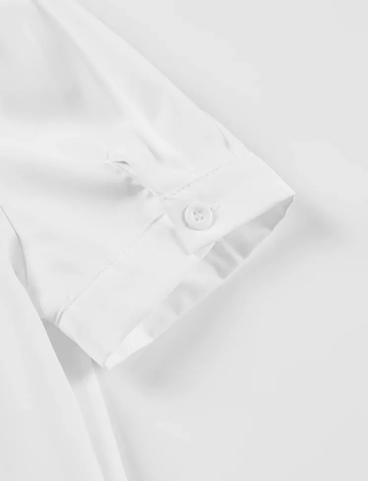 White Shirt Tops with Tie