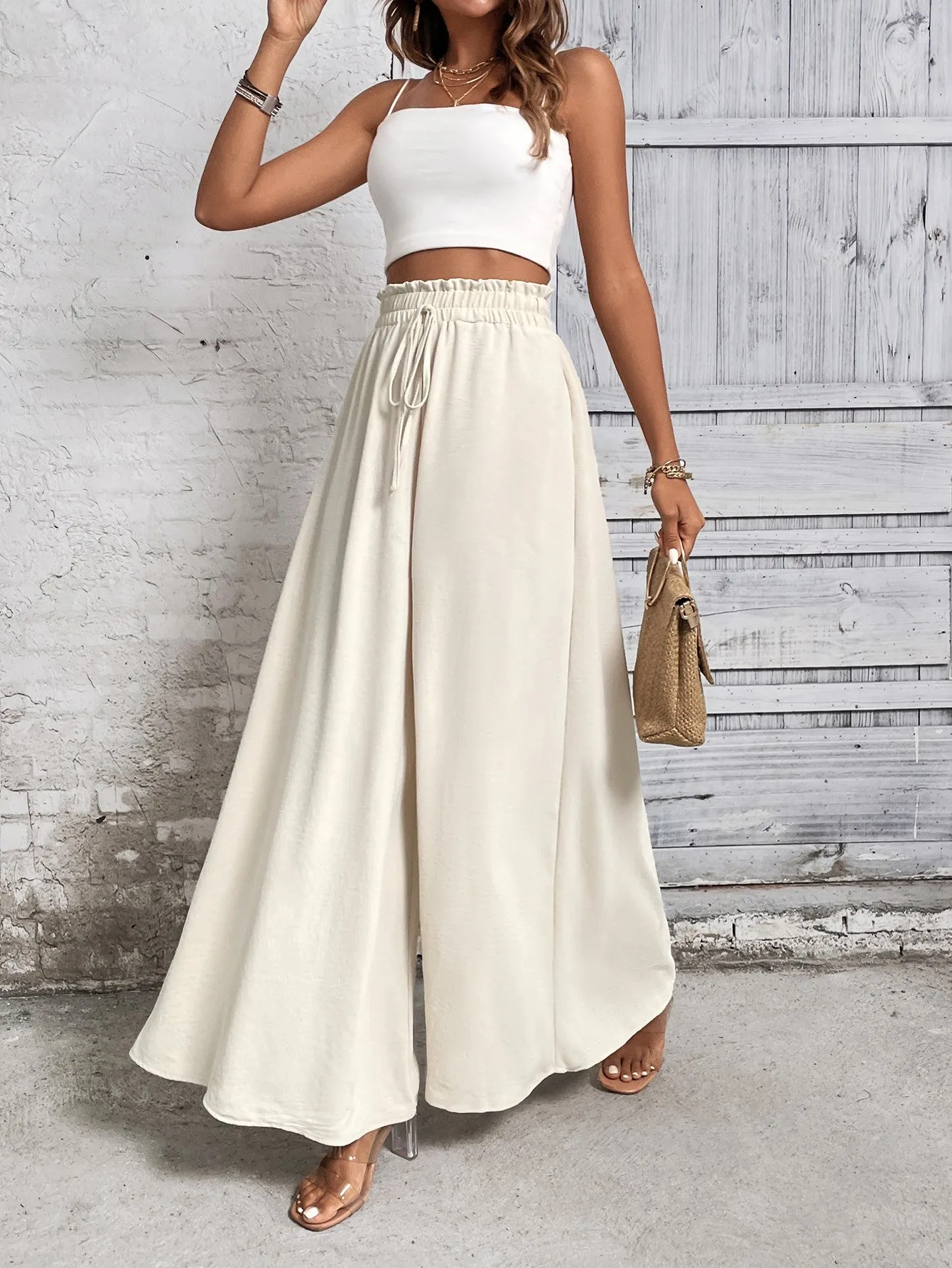 White Wide Leg Trouser