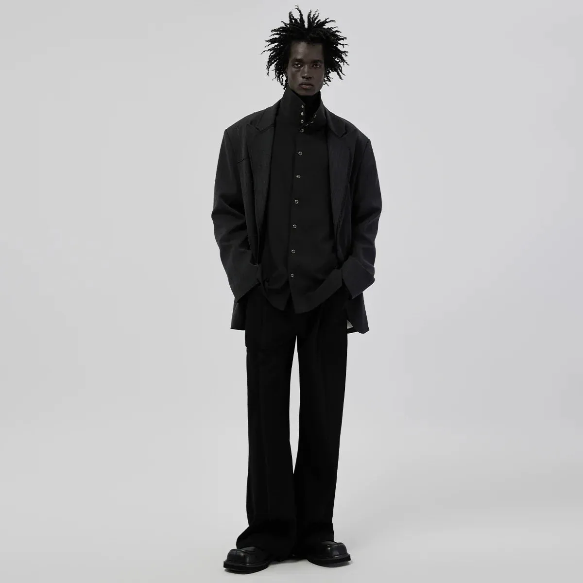 Wide-Leg Black Trousers