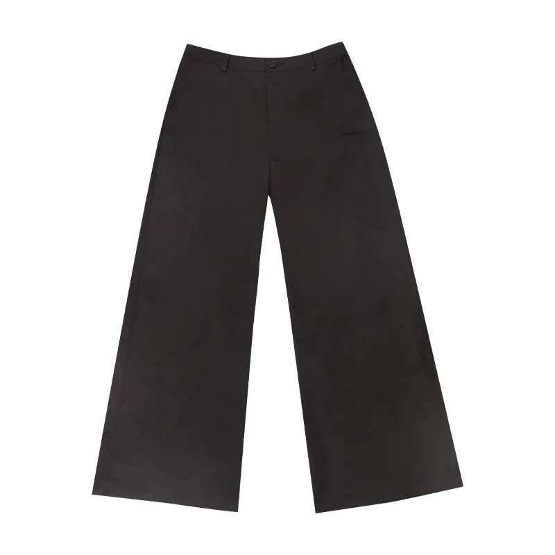 Wide-Leg Black Trousers