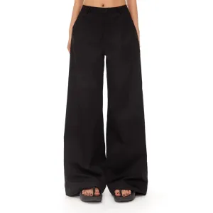 Wide-Leg Black Trousers
