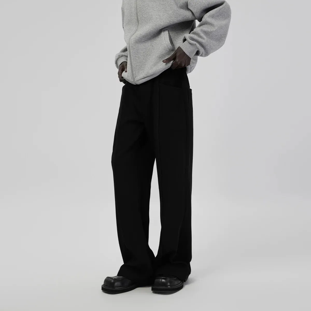 Wide-Leg Black Trousers