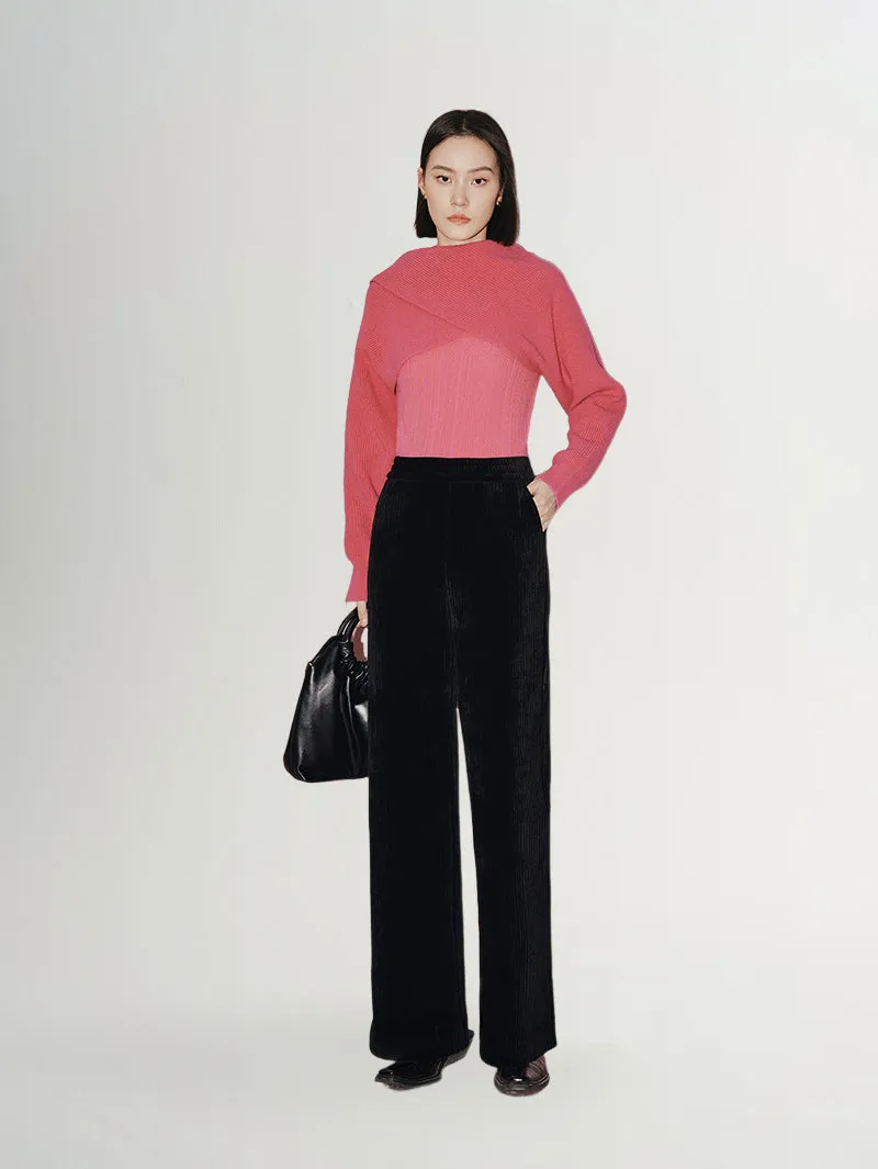 Wide Leg Casual Trousers