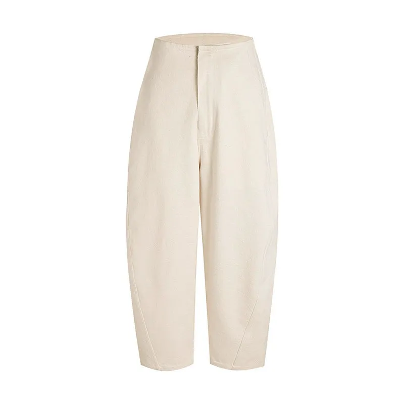 Wide-Leg Cream Trousers