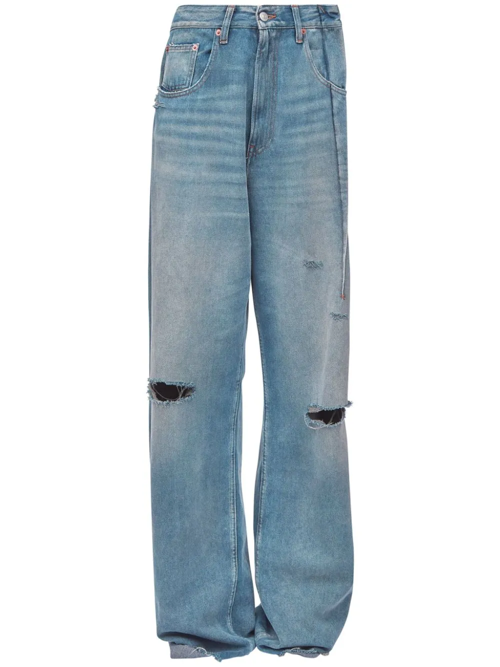 Wide-leg denim cotton jeans