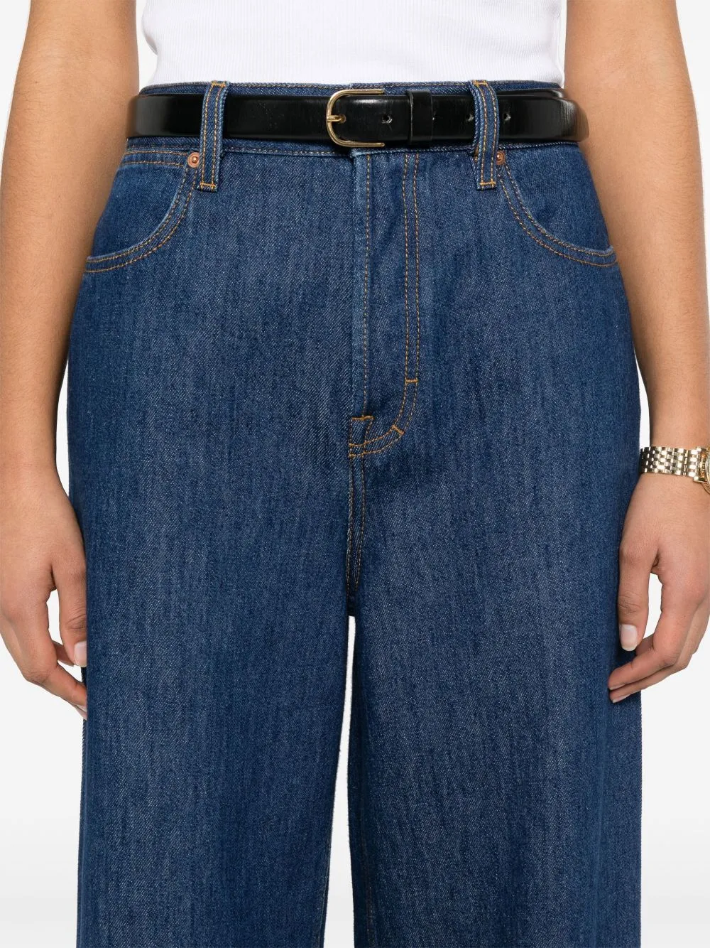 Wide leg denim jeans