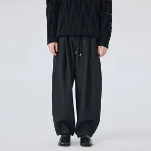 Wide-Leg Pinstripe Trousers