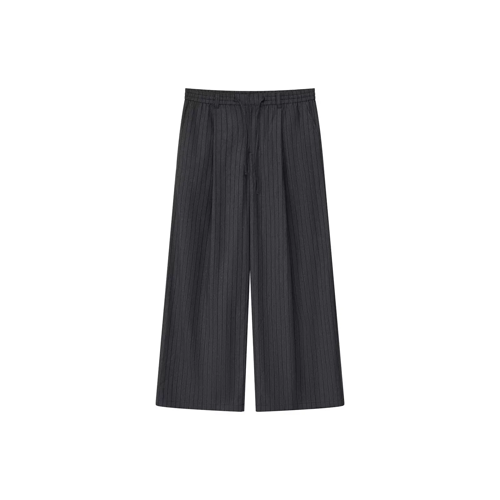 Wide-Leg Pinstripe Trousers