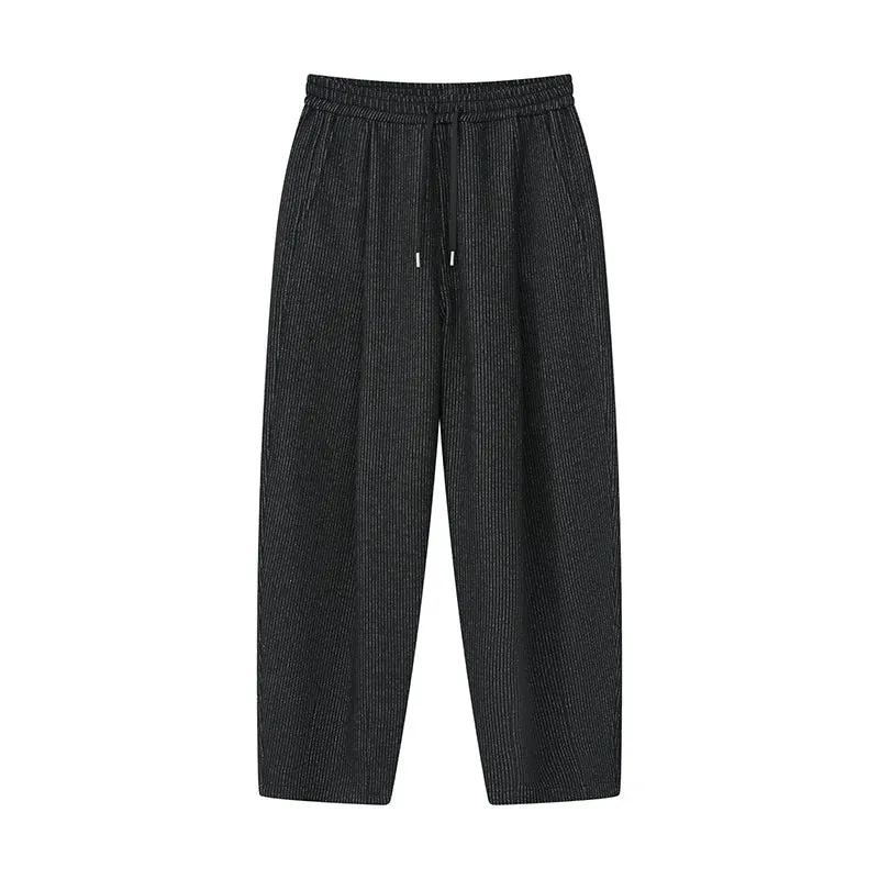 Wide-Leg Pinstripe Trousers