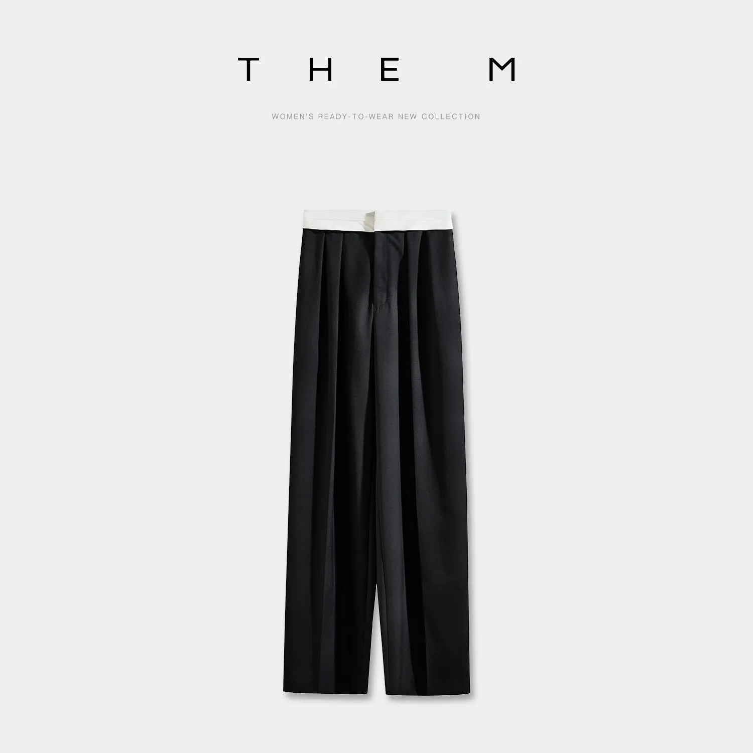 Wide-Leg Pleated Trousers