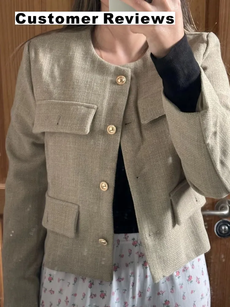 Winter Button Demi-Season Short Coats