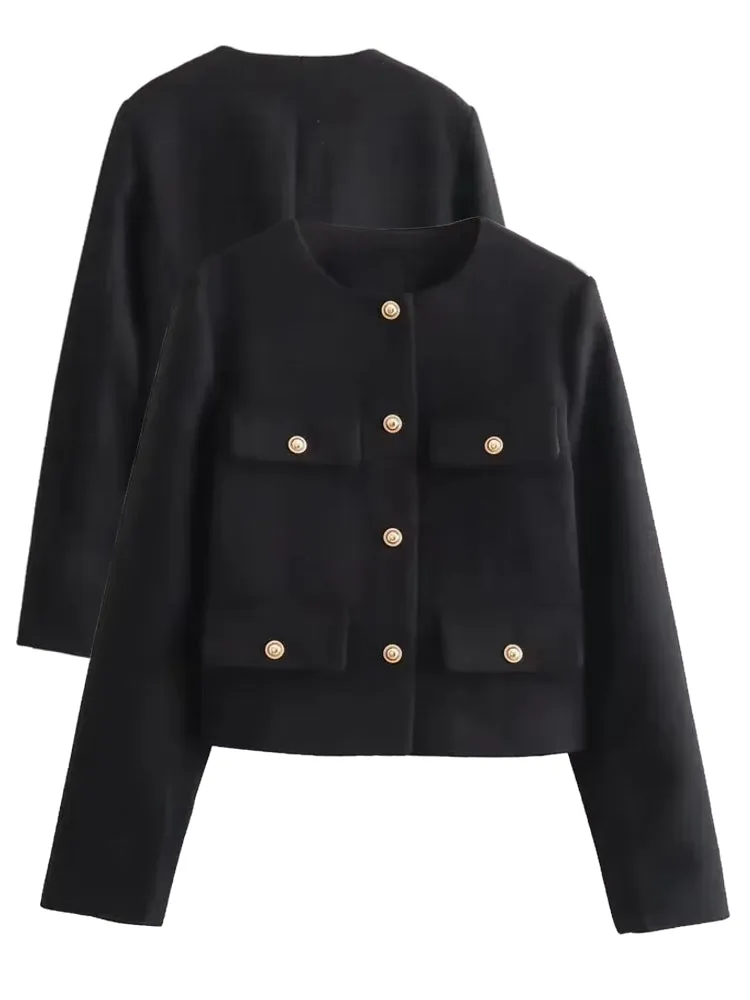 Winter Button Demi-Season Short Coats