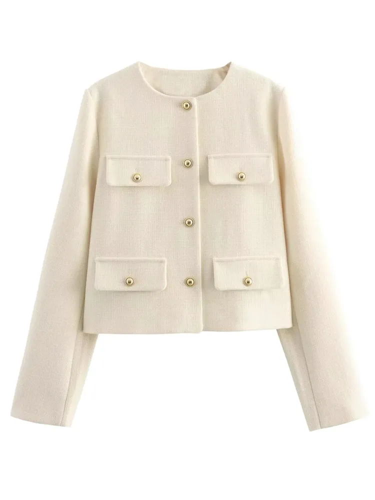 Winter Button Demi-Season Short Coats