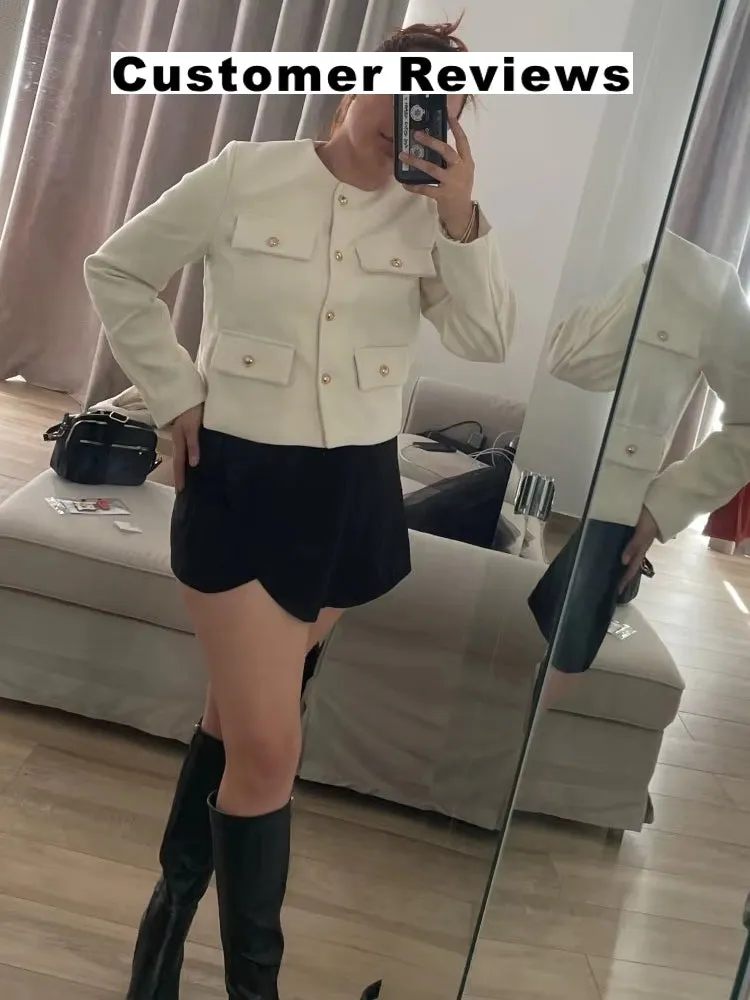 Winter Button Demi-Season Short Coats