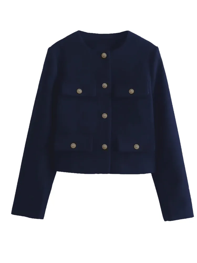 Winter Button Demi-Season Short Coats