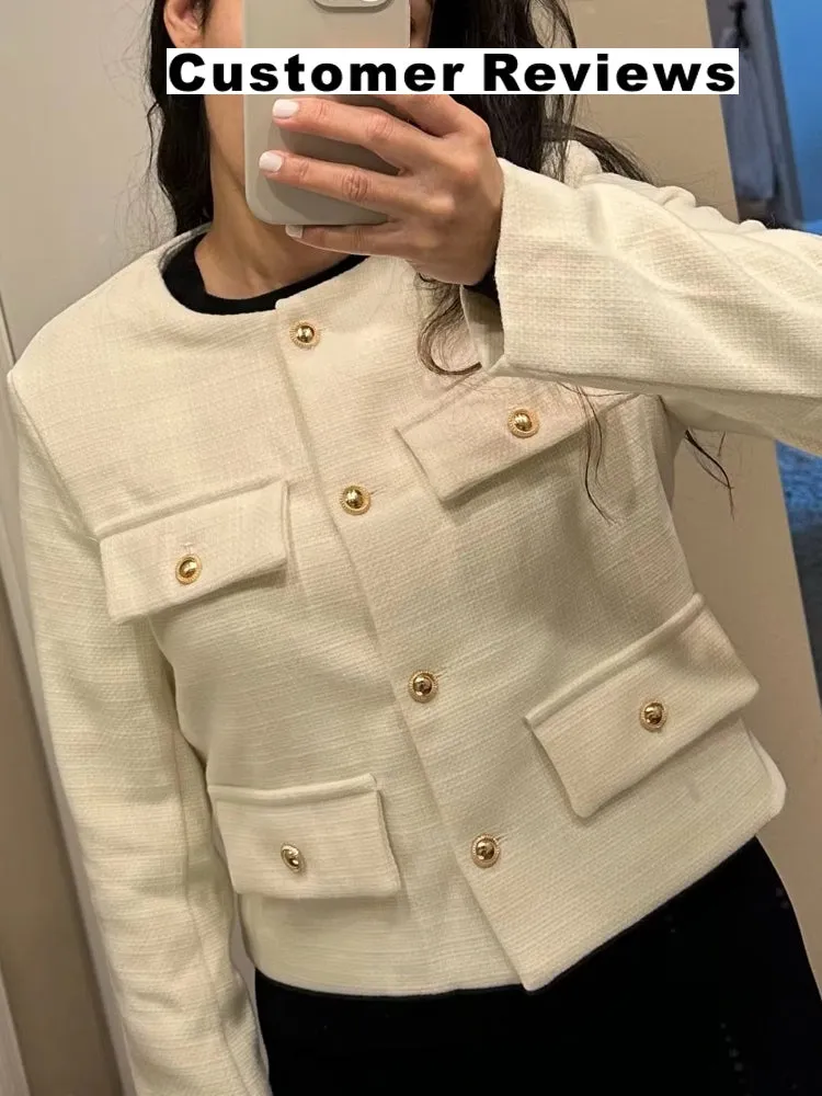 Winter Button Demi-Season Short Coats