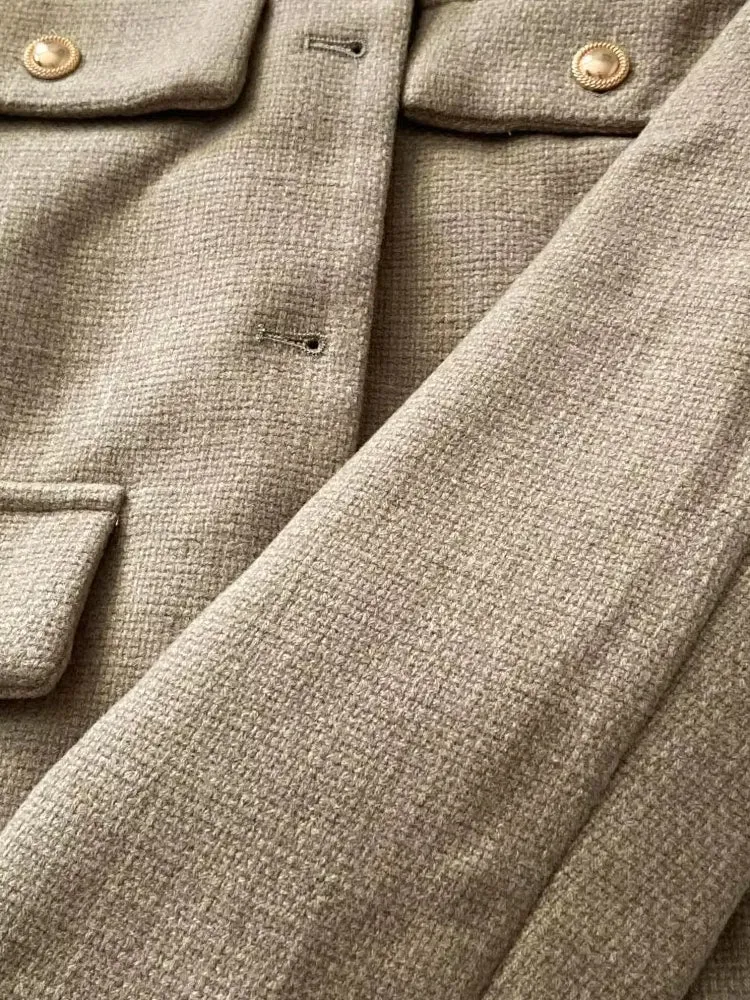 Winter Button Demi-Season Short Coats