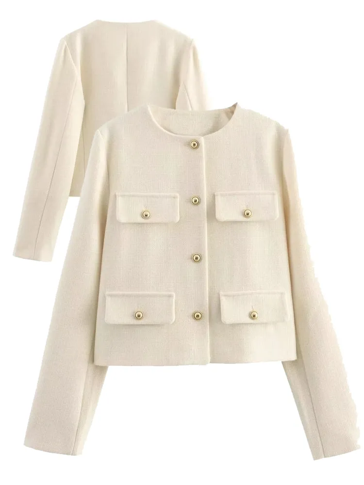 Winter Button Demi-Season Short Coats