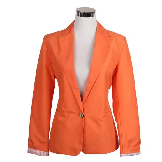 Women Candy Color Jackets Suit Slim yards Ladies Blazers Work Wear Jacket