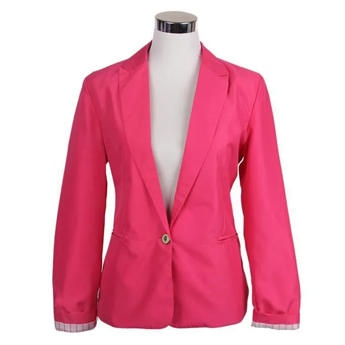 Women Candy Color Jackets Suit Slim yards Ladies Blazers Work Wear Jacket