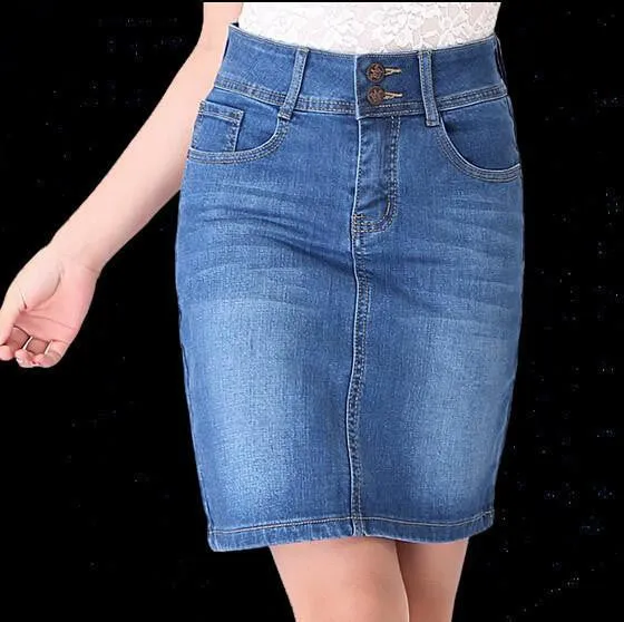Women Denim Jeans Skirt Ladies Long Jean Pencil Skirts Midi
